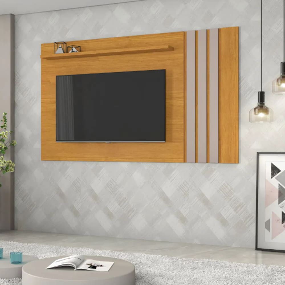 Painel Para Tv Até 70&quot; Atraente JCM Movelaria - Cinamomo/Off
