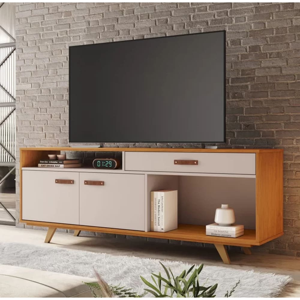Rack Ímpar Para Tv Até 65” JCM Movelaria - Cinamomo/Off