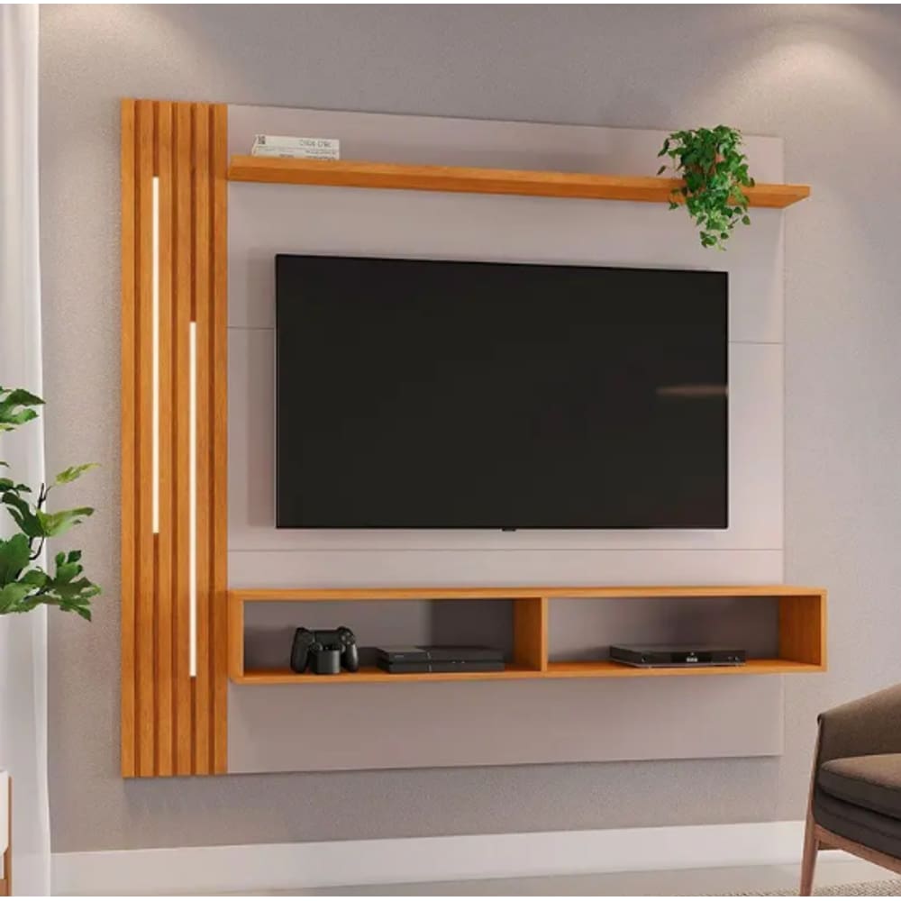 Painel Agrado Para Tv Até 65" JCM Movelaria - Off/Cinamomo