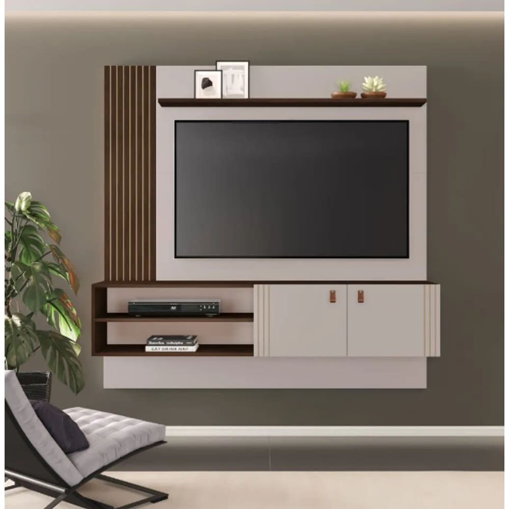 Painel Preciso Para Tv Até 65&quot; JCM Movelaria - Off/Café Soft