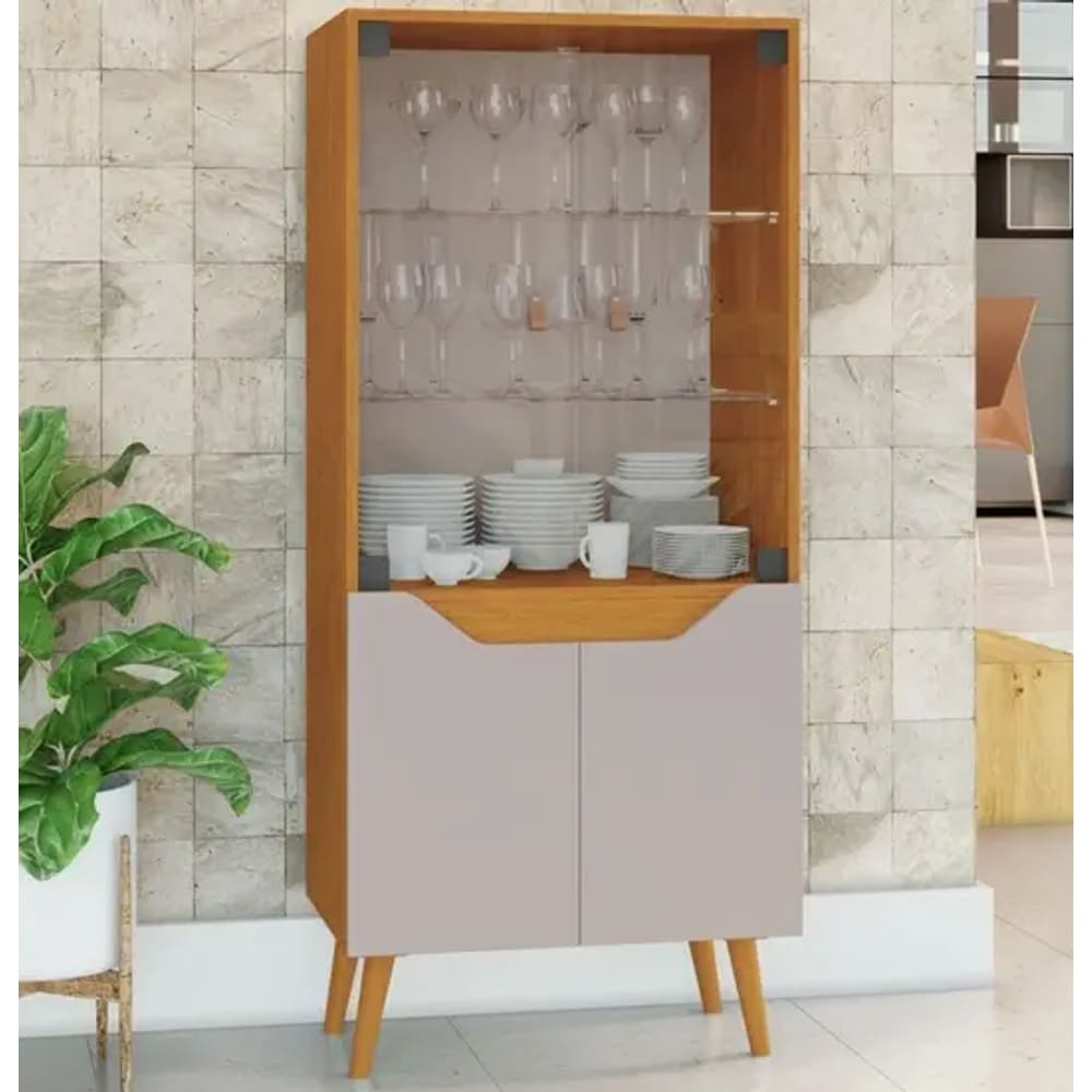 Cristaleira Plena 4 Portas JCM Movelaria - Cinamomo/Off