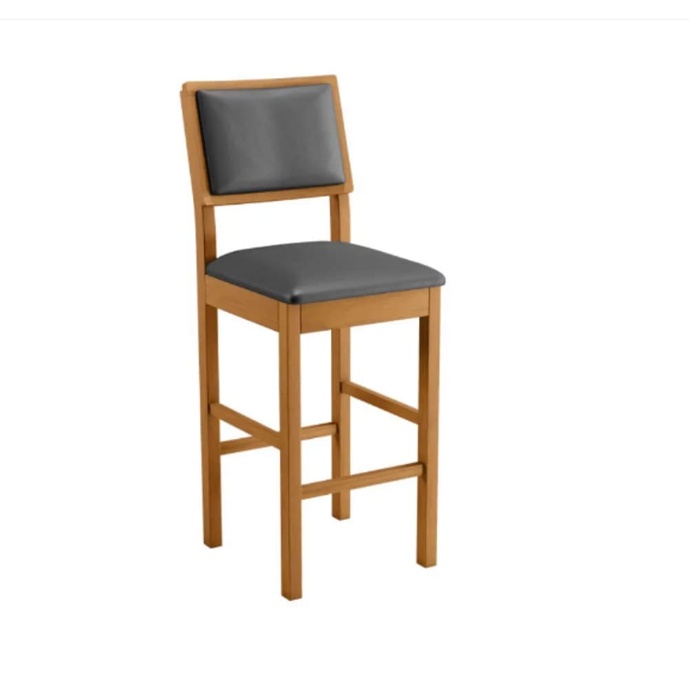 Banqueta Jade Madeira Maciça Jolie Cinza JCM Movelaria