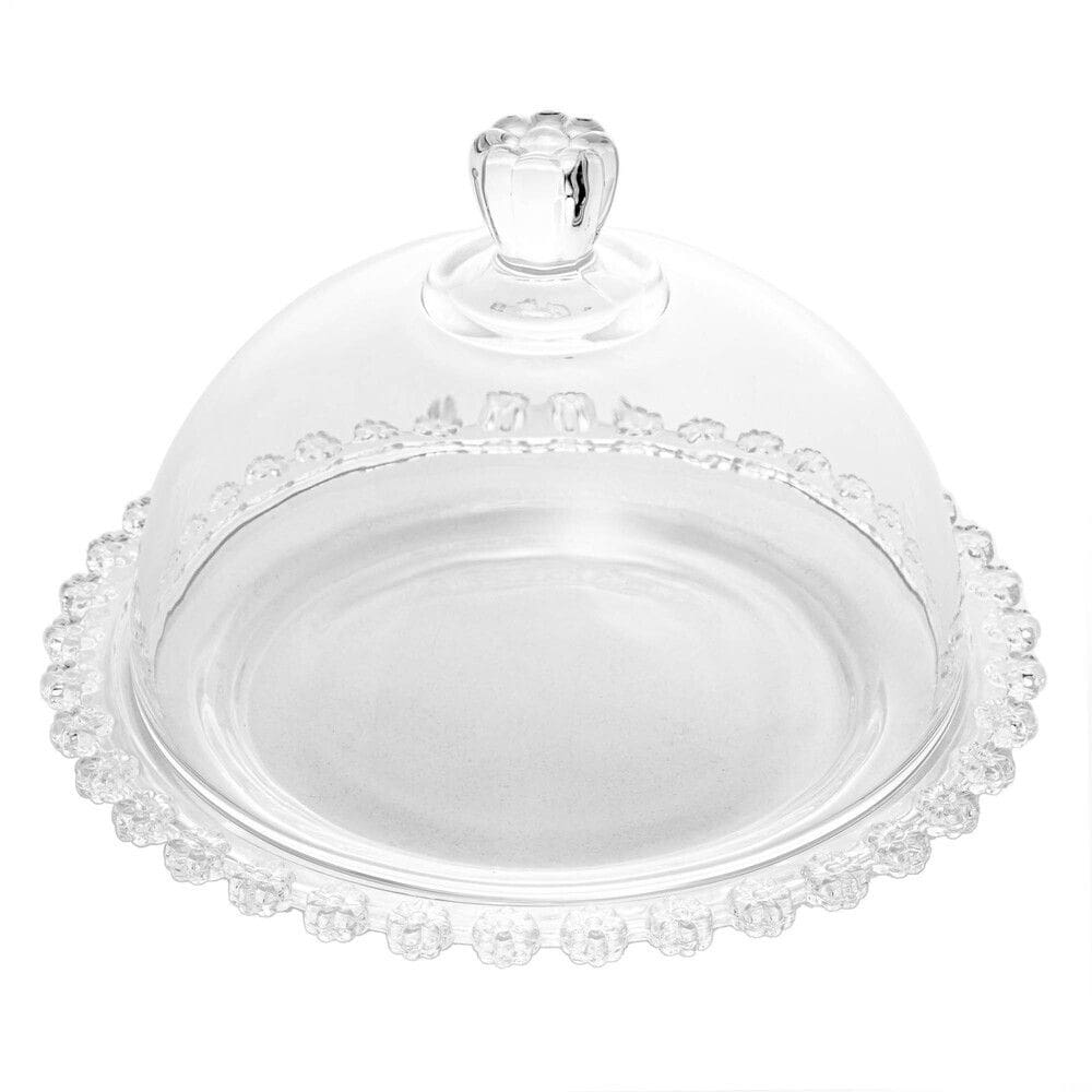 Queijeira de Cristal C/Tampa Daisy Transparente 20x12cm Wolff