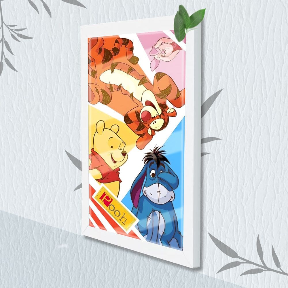 Quadro Decorativo Infantil Urso Pooh + Vidro 33x25 Quarto