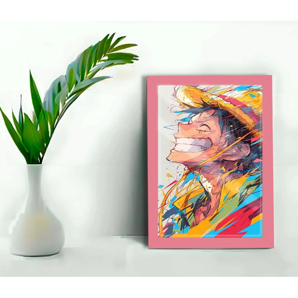 Quadro Decorativo One Piece Pop Art + Vidro 33x25 Sala Estar