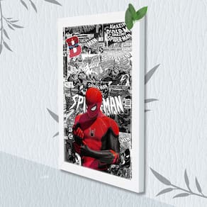 Quadro Decorativo Spider-Man Paper + Vidro 33x25 Sala Quarto