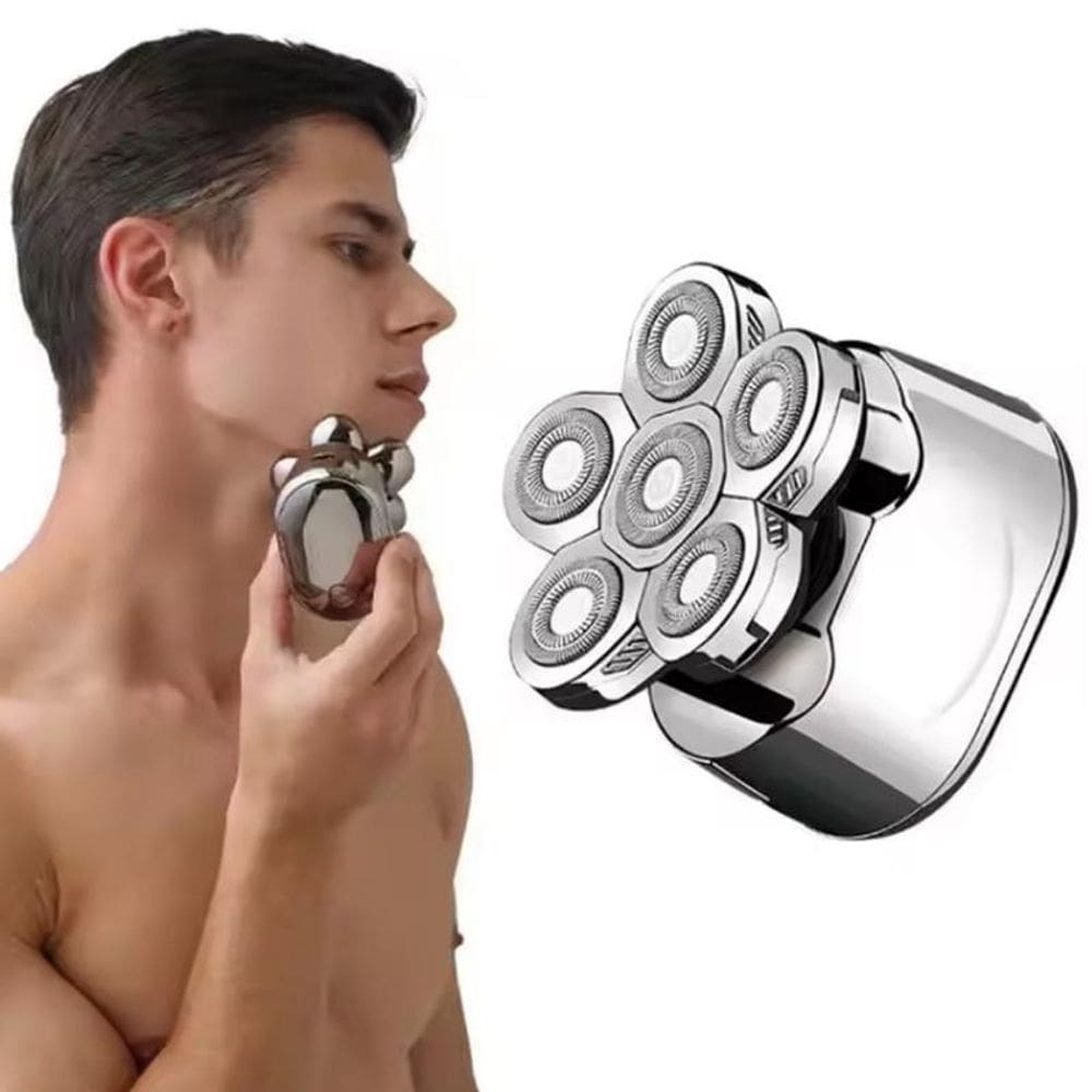 Barbeador Rotativo Para Cabelo E Barba Com 6 Lâminas