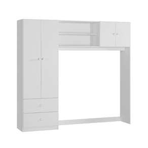 Conjugado Quarto infantil 4 Portas, 2 gavetas 2 nichos Ternura Branco - Peternella Móveis