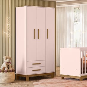 Guarda Roupa Infantil 3 Portas 2 Gavetas
