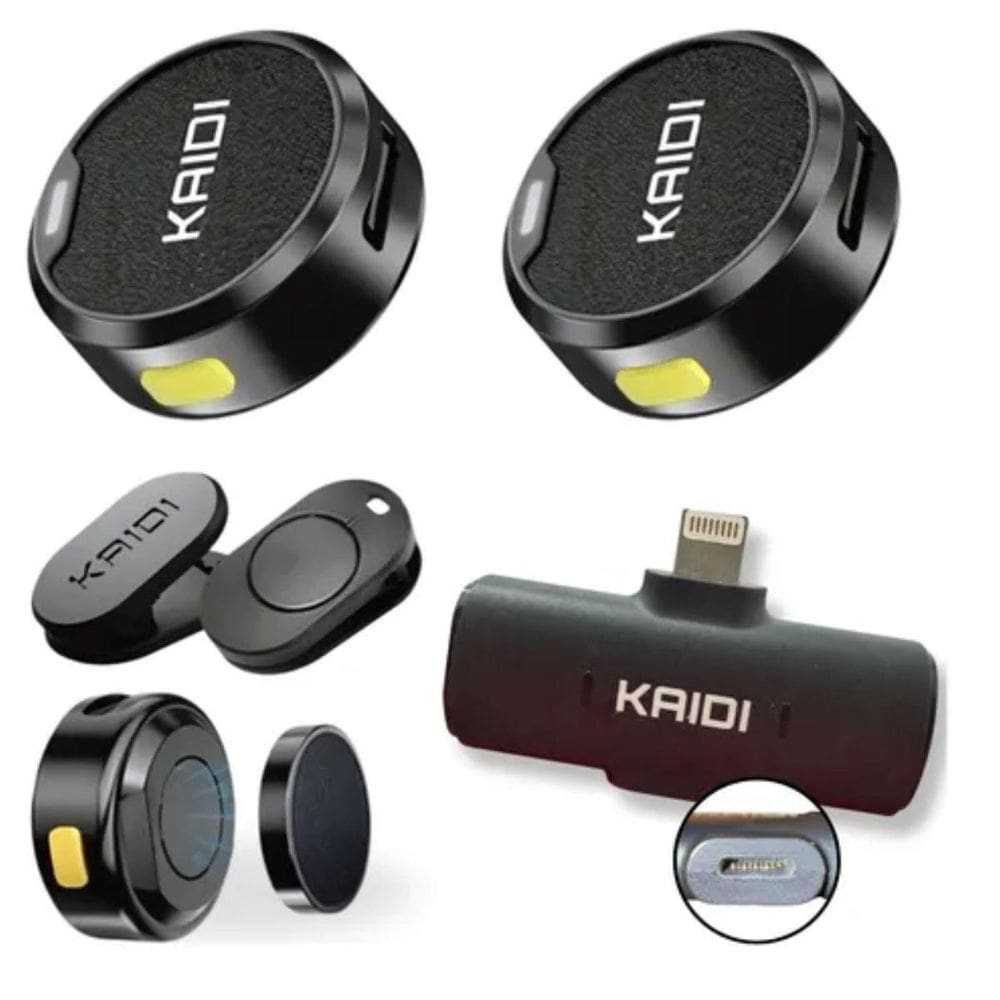 Microfone Botão Kaidi Lightning S/ Fio Lapela Redondo Tipo C