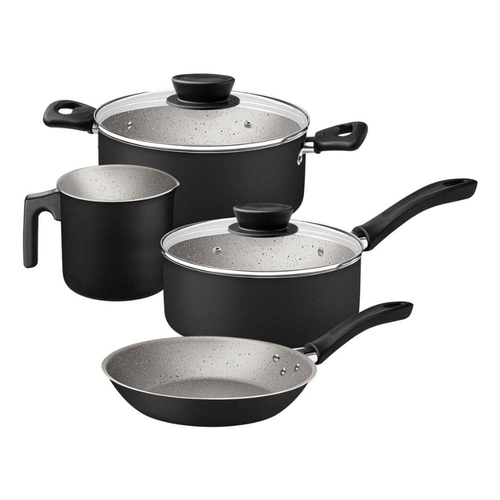Jogo de Panelas Tramontina Linz Aluminio Antiaderente Starflon Max Preto 4 Peças