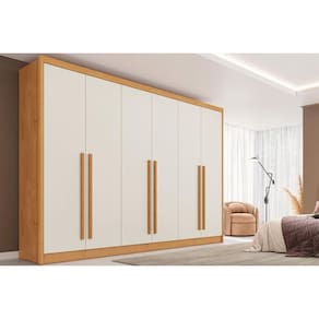 Guarda Roupa Casal 6 Portas e 6 Gavetas Valencia Peroba/Off White - Europa