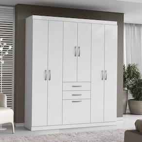 Guarda Roupa Roupeiro 07 Portas 02 Gavetas Branco Aramóveis