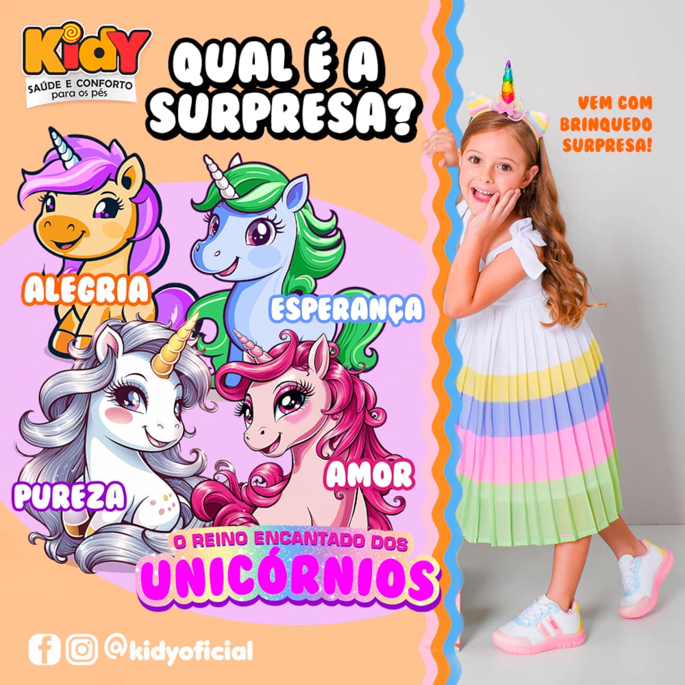 TENIS KIDY ULTRA FLEX BRANCO/COLORIDO Kidy