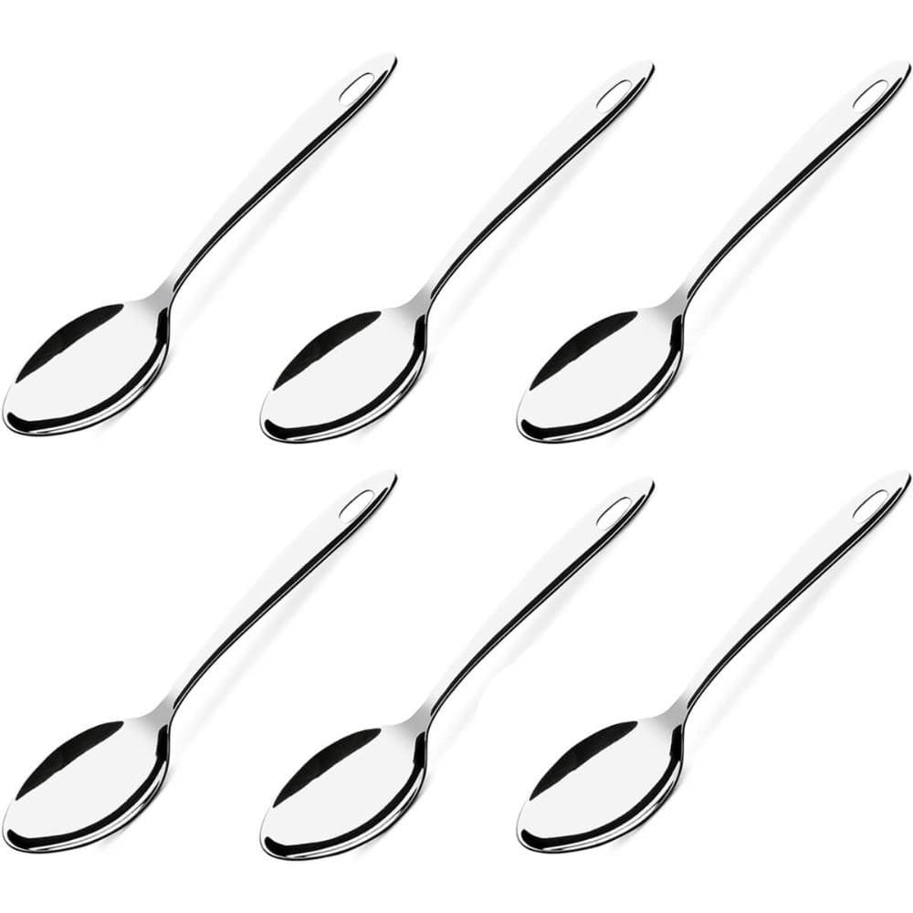 Conjunto 6 Colheres para Servir Arroz Molhos 24,5cm Aço Inox