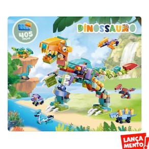 INBLOX Dinossauro 12 em 1, Brinquedo de Montar, 405 Peças, Idade +3 Anos,
