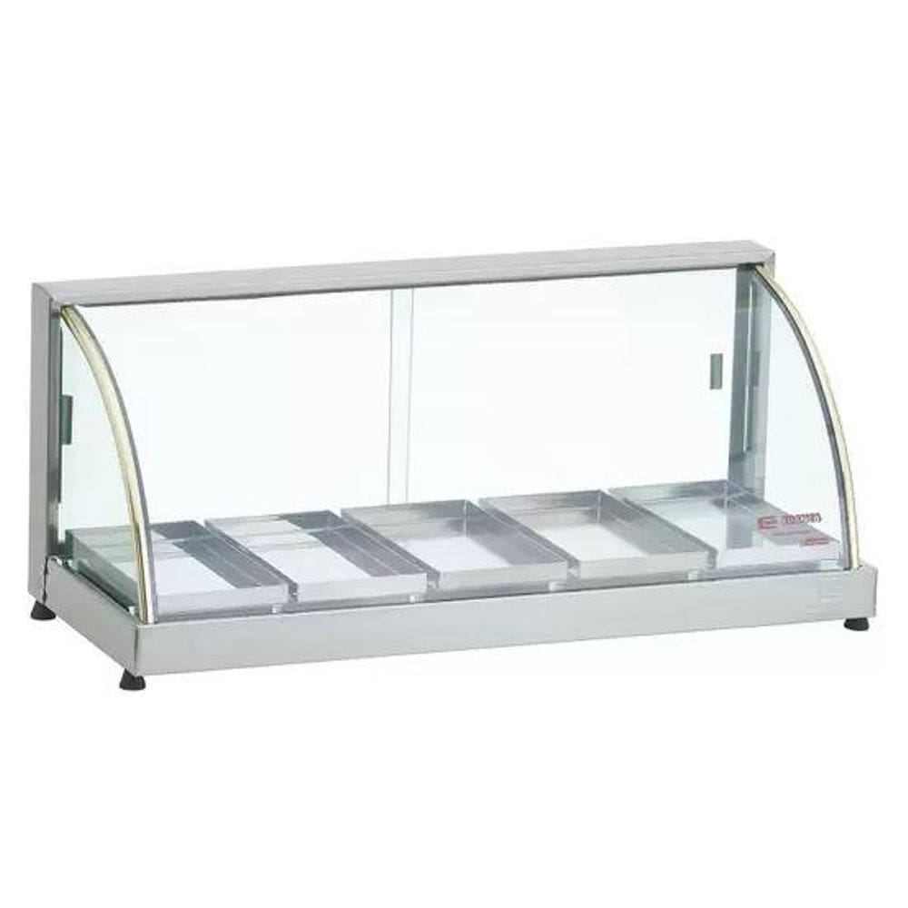 Estufa 5 Bandejas Eo-5 Vidro Curvo Ouro Filete Dourado 127V - Edanca