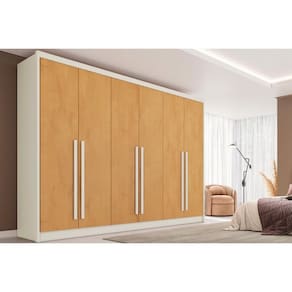 Guarda Roupa Casal 6 Portas e 6 Gavetas Valencia Off White/Peroba - Europa
