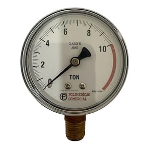 Manômetro Pressão Prensa Hidráulica 10 Ton 1/4 Npt