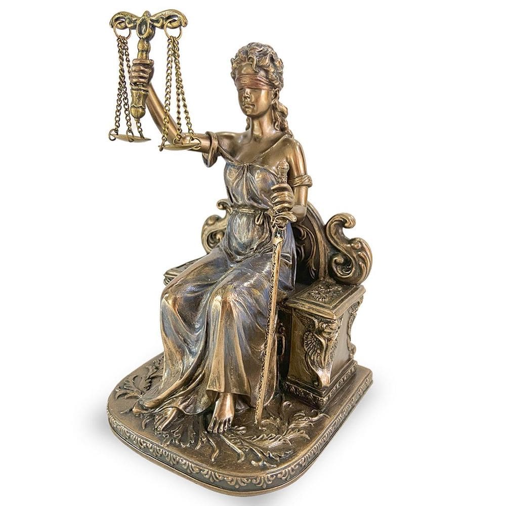 Estatueta Decorativa Dama Da Justiça Resina 17,5Cm