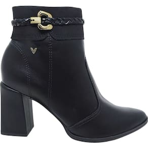 Bota Feminina Casual Dia a Dia Passeio Detalhe Metalizado Calce Fácil Salto Médio Cano Baixo Mississipi Mc841