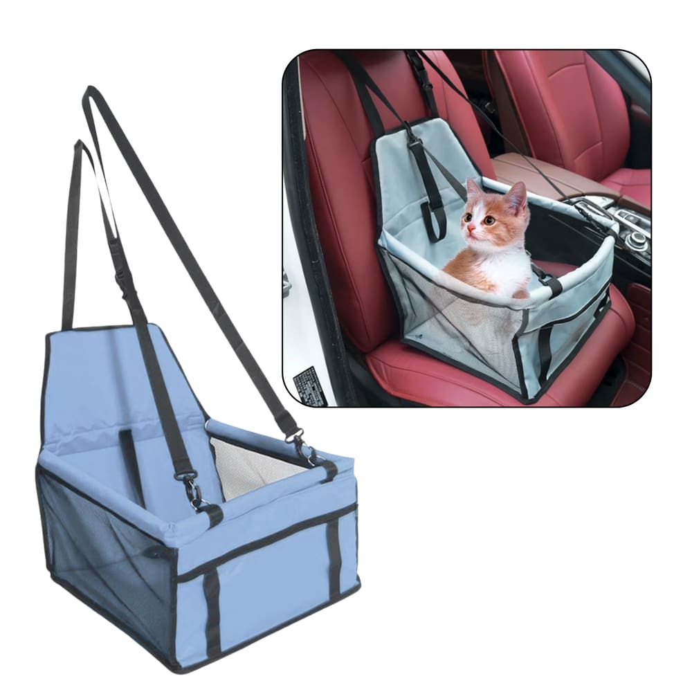 Cadeirinha Assento Pet Para Carro Transporte Cão Gato Azul