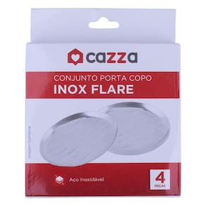 Conjunto 4 Porta Copos Inox 9cm Flare Cazza