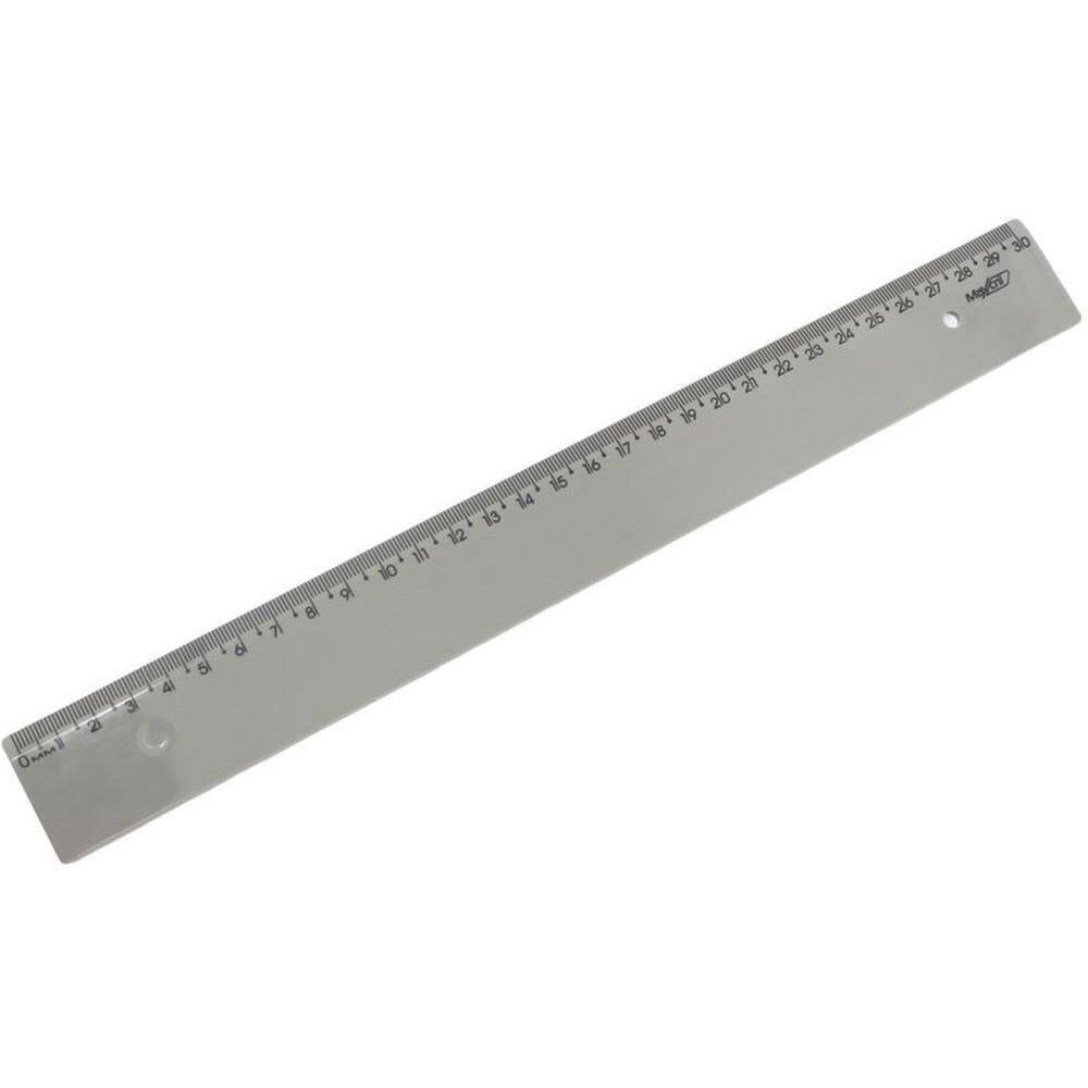 Régua De Poliestireno New Line Cinza 30cm 10 unid - Maxcril