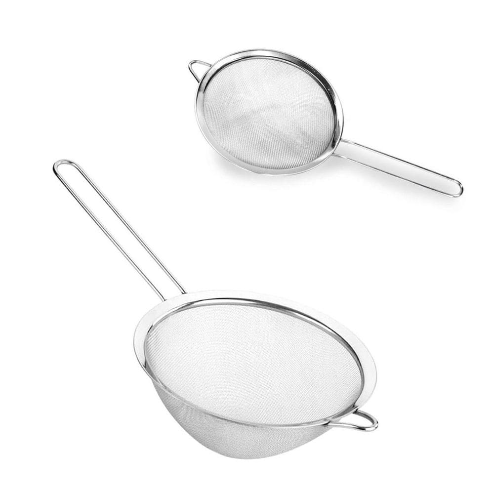Kit 2 Peneiras de Inox 8 Cm e 12 Cm - Ad