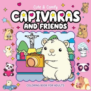 Cute & Comfy Coloring Book for Adults - Capivaras and Friends - Livro de Colorir Adulto 11