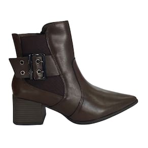 Bota Ramarim 2559132 Feminino Marrom cano curto bico fino