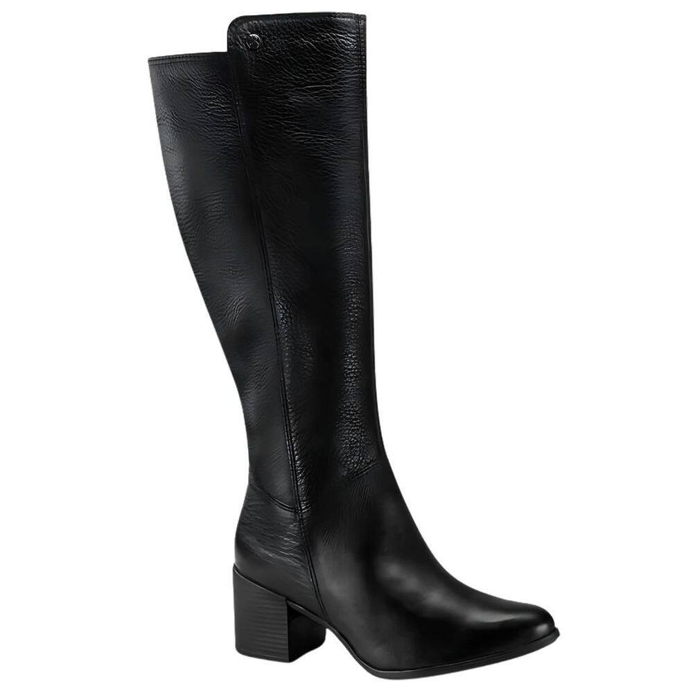 Bota Bottero 346903 Feminino Preto em couro cano longo saltinho