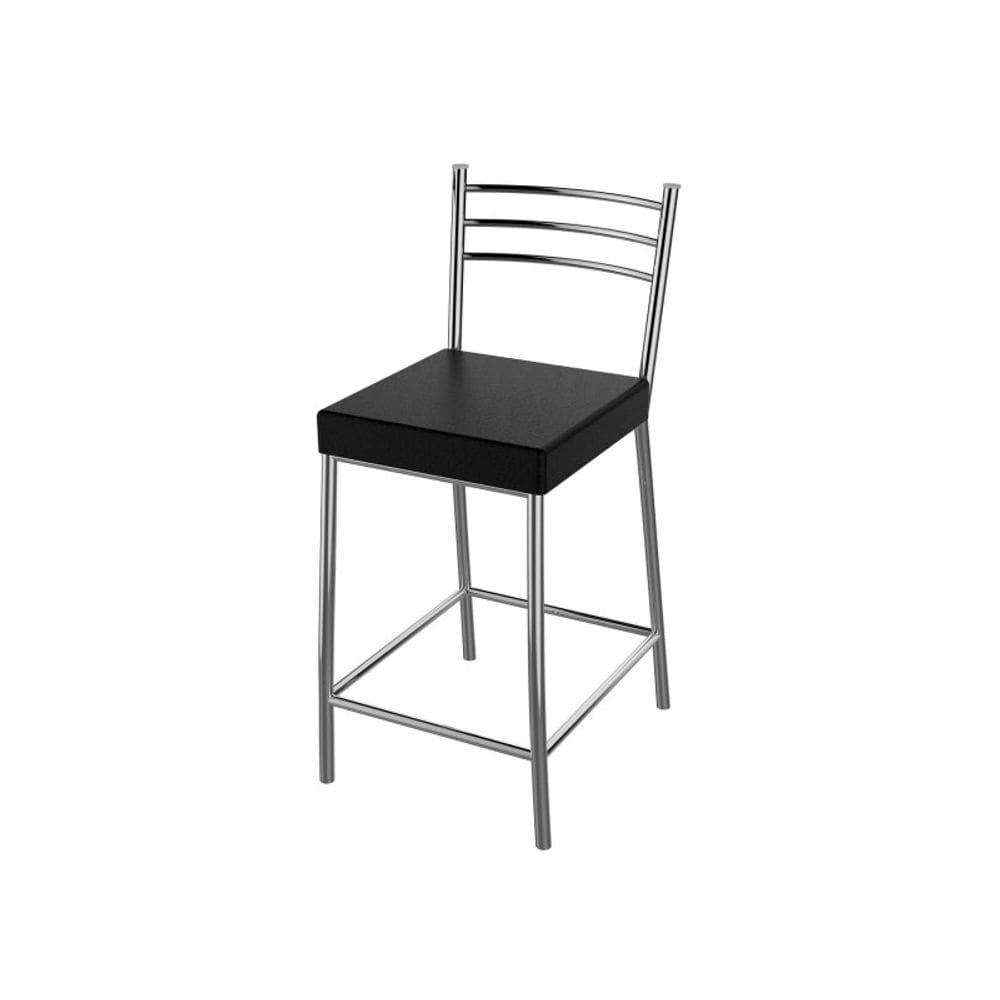 Banqueta Cozinha Cromada Quadrada Turim Média 60cm Flape
