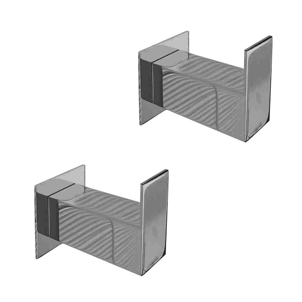 Kit Gancho Cabide Inox Banheiro Polido Ou Preto Fosco 2Un