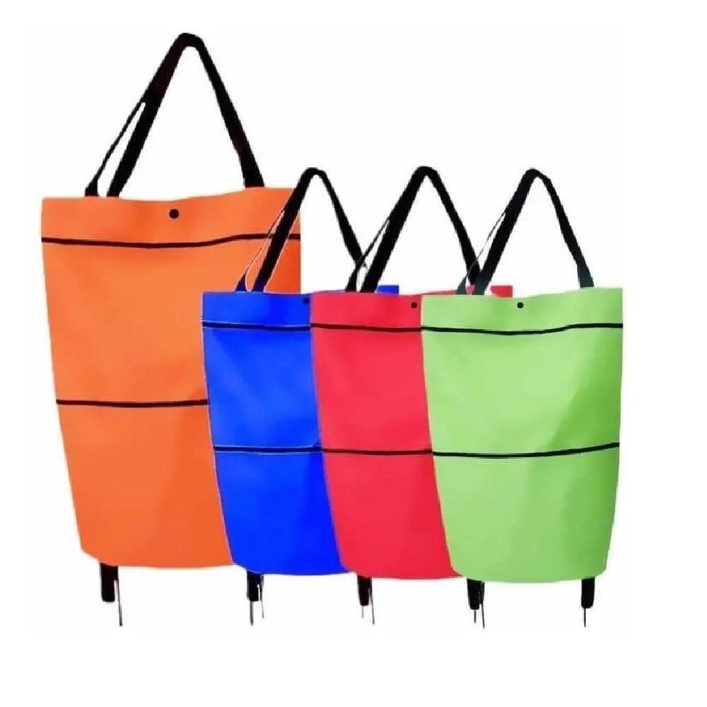 Sacola Carrinho Dobravel Expansivel Com Rodinhas Multiuso Compacta Para Feira Mercado Compras Diarias Bolsa Pratica Port