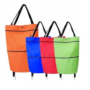 Sacola Carrinho Dobravel Expansivel Com Rodinhas Multiuso Compacta Para Feira Mercado Compras Diarias Bolsa Pratica Port