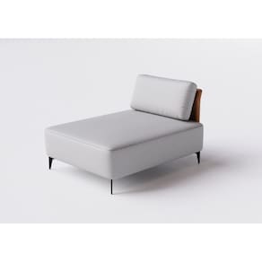 Sofá Dream Box Moderno Chaise 100cm Cinza com Courino Terracota - Rede Móveis
