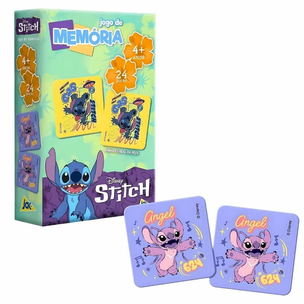 Jogo De Memória Disney Stitch 24 Pares 3282 - Toyster