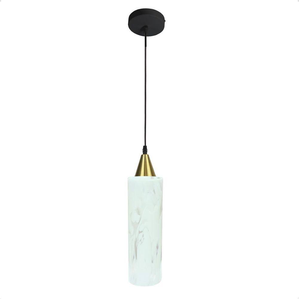 Pendente Anne Murano Leitoso Transparente E27 Bivolt Ouro