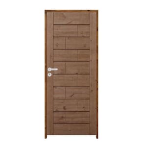 Porta Roma Pinus 82 X 2.10 Batente Ecológico 11cm Fechadura Externa Lado Direito - Rodam