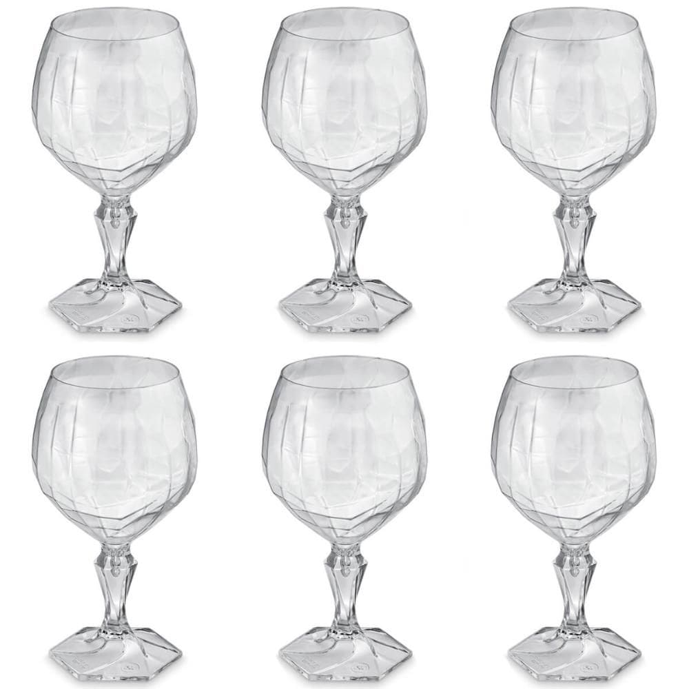 Conjunto 6 Taça Para Água Suco 350ml Plástico UZ Tango Translucida