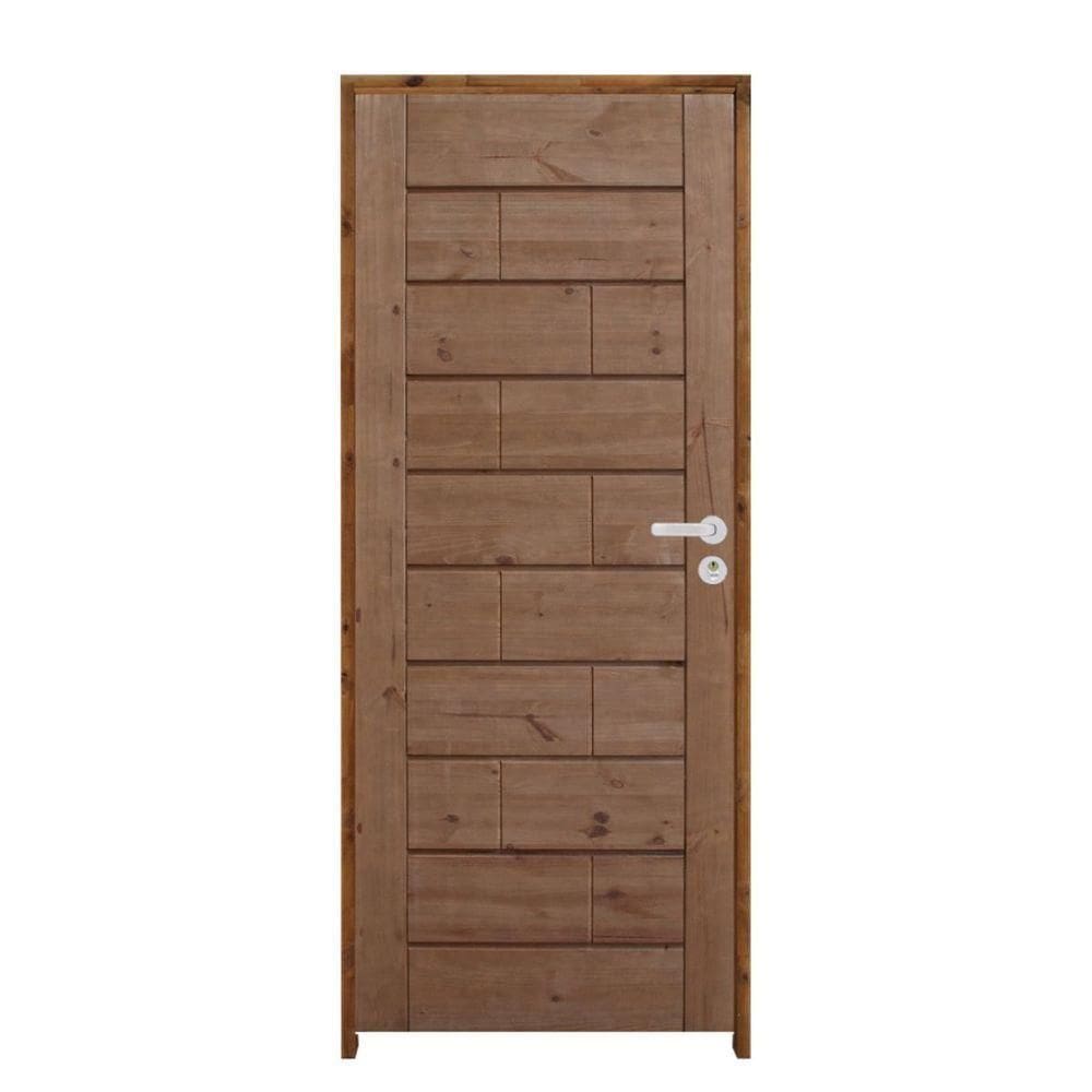 Porta Roma Pinus 92 X 2.10 Batente Ecológico 11cm Fechadura Externa Lado Esquerdo - Rodam