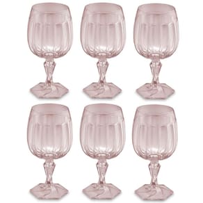 Conjunto 6 Taças de Plástico 350ml para Água Suco Drinks UZ Translúcido
