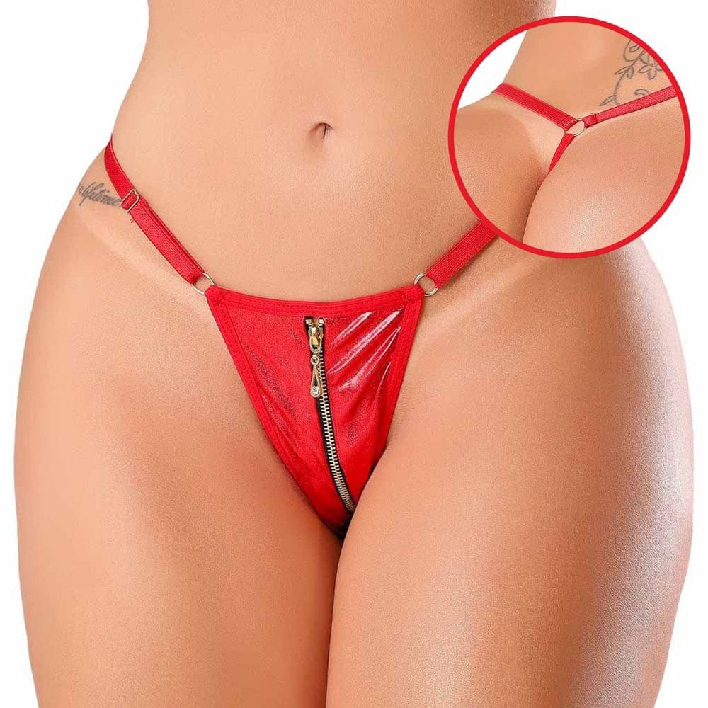 Calcinha Vinil com Zíper Fio Dental Provocante e Sensual transmita poder sensualidade e ousadia