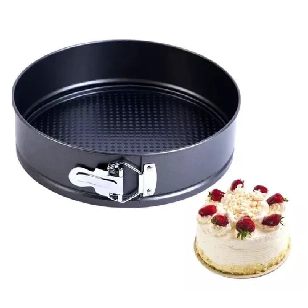 Forma Bolo Fundo Removivel 26Cm Assadeira Antiaderente Torta Boleira Cozinha Preta