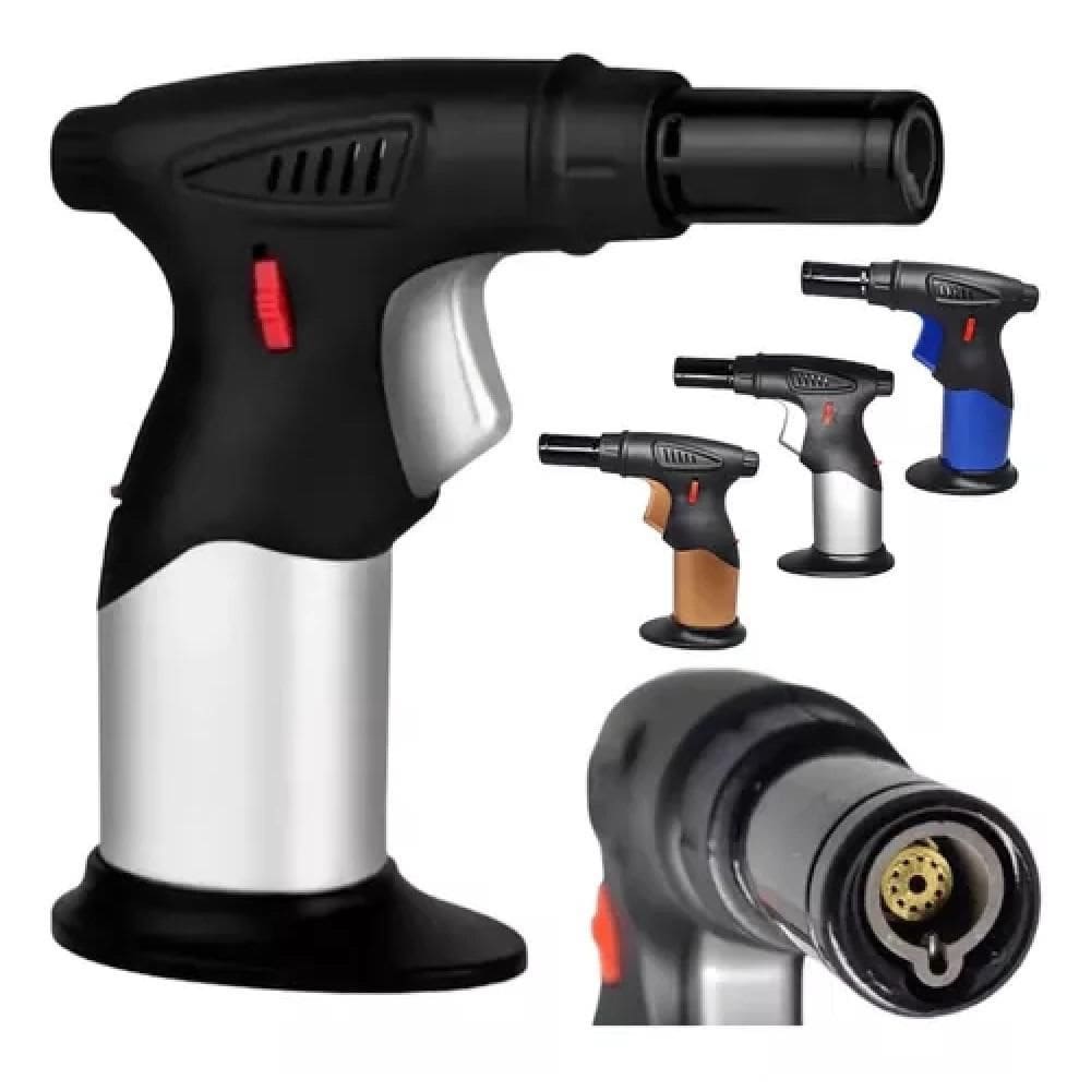 Macarico Portatil Recarregavel Mini A Gas Acendedor Automatico Culinario Chama Relulavel Multiuso Solda Cozinha Artesana