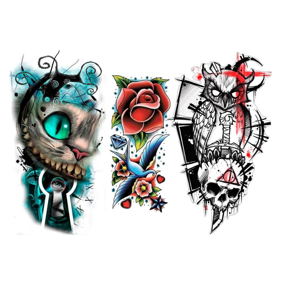 3 Tatuagens Temporaria Tema Unisex 6