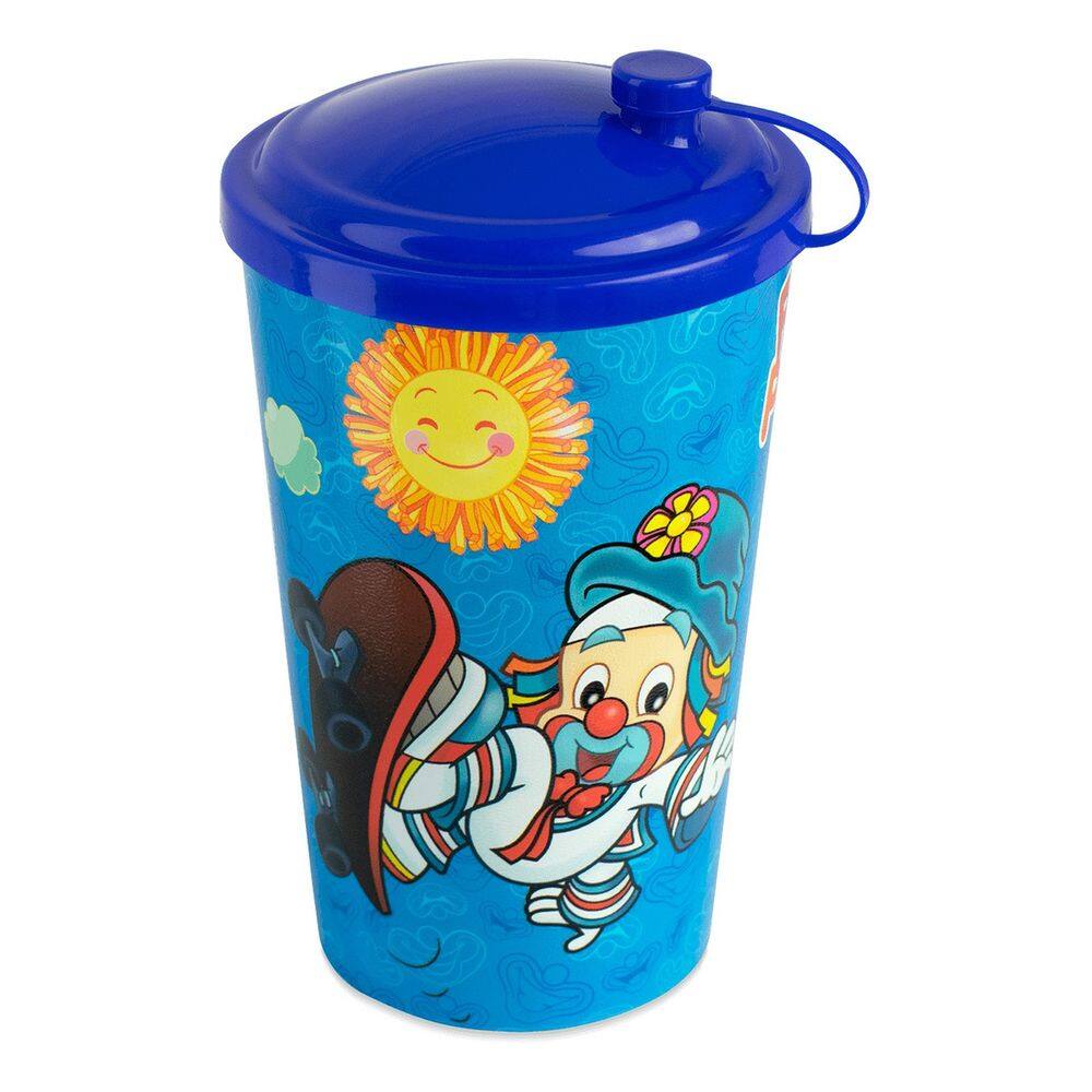 Copo do Patati Patatá 550 ml com Tampa Azul Arqplast