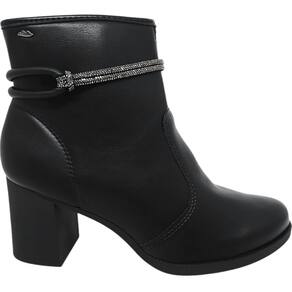 Bota Feminina Casual Dia a Dia Passeio com Strass Calce Fácil Salto Médio Cano Baixo Dakota Da821