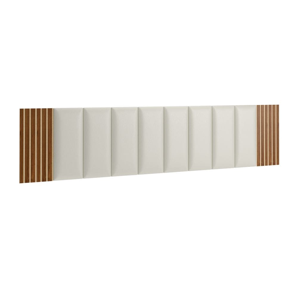 Cabeceira Modulada Com 10 Módulos Estofados E 04 Módulos Ripados Em Mdf